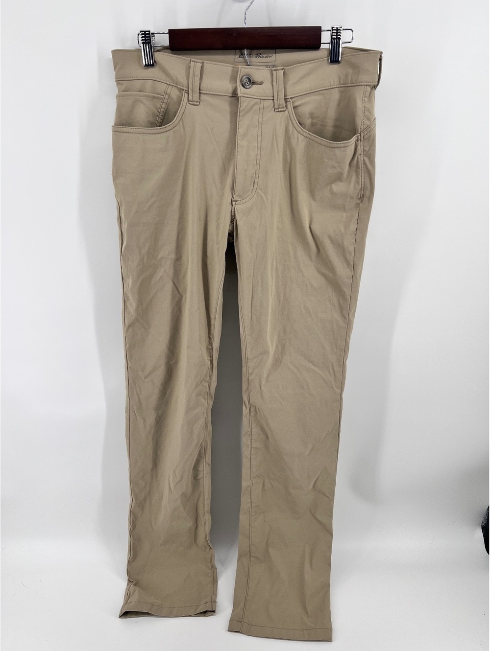 Eddie Bauer Travex Mens Horizon Pants 33x34 Beige Tan Nylon Spandex Stretch - Picture 1 of 6